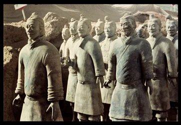 Terrakotta-Armee, Qin-Dynastie, 210 v. Chr.; Krieger (Detail)